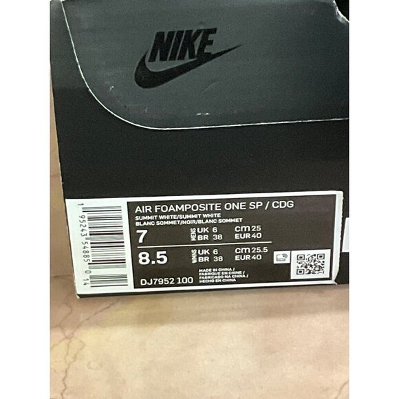Nike COMME des GARCONS Homme Plus Nike Foamposite in White New with Box Sneakers - Picture 10 of 16